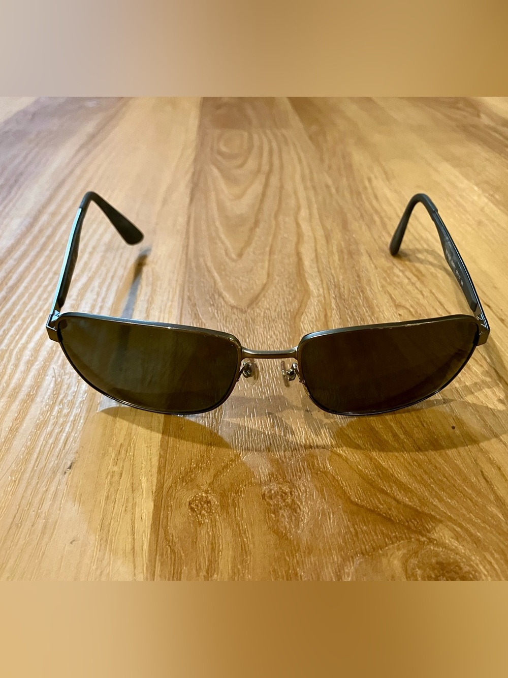 Ray-Ban Black and Gunmetal Temple Arm with White Logo Sunglasses
